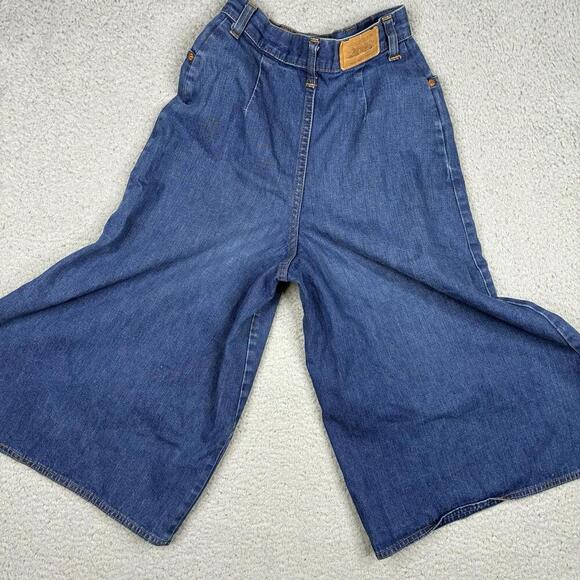 Vintage Levi’s Culottes Pants Woman’s 7 Blue Wide Leg Raver Denim Talon Zip 70s - Picture 5 of 11